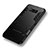 Silicone Matte Finish and Plastic Back Case with Stand for Samsung Galaxy S8 Plus Black