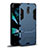 Silicone Matte Finish and Plastic Back Case with Stand W01 for Samsung Galaxy C8 C710F Cyan