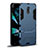 Silicone Matte Finish and Plastic Back Case with Stand W01 for Samsung Galaxy J7 Plus Cyan