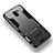 Silicone Matte Finish and Plastic Back Case with Stand W01 for Samsung Galaxy On6 (2018) J600F J600G Black
