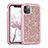 Silicone Matte Finish and Plastic Back Cover Case 360 Degrees Bling-Bling for Apple iPhone 11 Pro Max Rose Gold