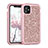 Silicone Matte Finish and Plastic Back Cover Case 360 Degrees Bling-Bling for Apple iPhone 11 Rose Gold