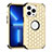 Silicone Matte Finish and Plastic Back Cover Case 360 Degrees Bling-Bling for Apple iPhone 13 Pro Gold and Black