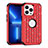 Silicone Matte Finish and Plastic Back Cover Case 360 Degrees Bling-Bling for Apple iPhone 13 Pro Max Red