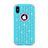 Silicone Matte Finish and Plastic Back Cover Case 360 Degrees Bling-Bling for Apple iPhone X Blue