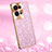 Silicone Matte Finish and Plastic Back Cover Case 360 Degrees Bling-Bling for Oppo Reno8 5G