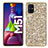 Silicone Matte Finish and Plastic Back Cover Case 360 Degrees Bling-Bling for Samsung Galaxy M51