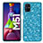 Silicone Matte Finish and Plastic Back Cover Case 360 Degrees Bling-Bling for Samsung Galaxy M51 Sky Blue