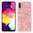 Silicone Matte Finish and Plastic Back Cover Case 360 Degrees Bling-Bling JX1 for Samsung Galaxy A30S Rose Gold