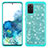 Silicone Matte Finish and Plastic Back Cover Case 360 Degrees Bling-Bling JX1 for Samsung Galaxy S20 Plus 5G Cyan