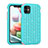 Silicone Matte Finish and Plastic Back Cover Case 360 Degrees Bling-Bling U01 for Apple iPhone 11 Cyan