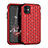 Silicone Matte Finish and Plastic Back Cover Case 360 Degrees Bling-Bling U01 for Apple iPhone 11 Red