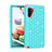 Silicone Matte Finish and Plastic Back Cover Case 360 Degrees Bling-Bling U01 for Samsung Galaxy Note 10 Cyan