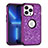 Silicone Matte Finish and Plastic Back Cover Case 360 Degrees Bling-Bling YJ1 for Apple iPhone 13 Pro Max Purple