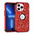 Silicone Matte Finish and Plastic Back Cover Case 360 Degrees Bling-Bling YJ1 for Apple iPhone 13 Pro Max Red