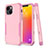Silicone Matte Finish and Plastic Back Cover Case 360 Degrees for Apple iPhone 13 Hot Pink