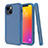 Silicone Matte Finish and Plastic Back Cover Case 360 Degrees for Apple iPhone 14 Blue