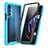 Silicone Matte Finish and Plastic Back Cover Case 360 Degrees for Motorola Moto Edge 20 Pro 5G Sky Blue