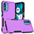 Silicone Matte Finish and Plastic Back Cover Case 360 Degrees MQ1 for Motorola MOTO G52 Purple