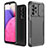 Silicone Matte Finish and Plastic Back Cover Case 360 Degrees MQ1 for Samsung Galaxy A33 5G Black