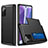 Silicone Matte Finish and Plastic Back Cover Case 360 Degrees N01 for Samsung Galaxy Note 20 5G Black