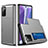 Silicone Matte Finish and Plastic Back Cover Case 360 Degrees N01 for Samsung Galaxy Note 20 5G Gray