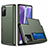 Silicone Matte Finish and Plastic Back Cover Case 360 Degrees N01 for Samsung Galaxy Note 20 5G Midnight Green