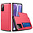 Silicone Matte Finish and Plastic Back Cover Case 360 Degrees N01 for Samsung Galaxy Note 20 5G Red