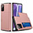 Silicone Matte Finish and Plastic Back Cover Case 360 Degrees N01 for Samsung Galaxy Note 20 5G Rose Gold