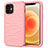 Silicone Matte Finish and Plastic Back Cover Case 360 Degrees R01 for Apple iPhone 12 Mini Pink