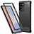 Silicone Matte Finish and Plastic Back Cover Case 360 Degrees R01 for Samsung Galaxy Note 20 5G Black