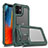 Silicone Matte Finish and Plastic Back Cover Case 360 Degrees R02 for Apple iPhone 12 Mini Green