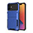 Silicone Matte Finish and Plastic Back Cover Case 360 Degrees R03 for Apple iPhone 12 Blue