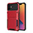 Silicone Matte Finish and Plastic Back Cover Case 360 Degrees R03 for Apple iPhone 12 Mini Red