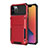 Silicone Matte Finish and Plastic Back Cover Case 360 Degrees R03 for Apple iPhone 12 Pro Max Red