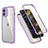 Silicone Matte Finish and Plastic Back Cover Case 360 Degrees R05 for Apple iPhone 12 Clove Purple