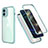 Silicone Matte Finish and Plastic Back Cover Case 360 Degrees R05 for Apple iPhone 12 Matcha Green