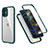 Silicone Matte Finish and Plastic Back Cover Case 360 Degrees R05 for Apple iPhone 12 Midnight Green