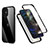Silicone Matte Finish and Plastic Back Cover Case 360 Degrees R05 for Apple iPhone 12 Mini Black