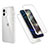 Silicone Matte Finish and Plastic Back Cover Case 360 Degrees R05 for Apple iPhone 12 Mini Clear