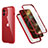 Silicone Matte Finish and Plastic Back Cover Case 360 Degrees R05 for Apple iPhone 12 Mini Red