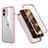 Silicone Matte Finish and Plastic Back Cover Case 360 Degrees R05 for Apple iPhone 12 Pink