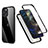 Silicone Matte Finish and Plastic Back Cover Case 360 Degrees R05 for Apple iPhone 12 Pro Black