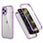 Silicone Matte Finish and Plastic Back Cover Case 360 Degrees R05 for Apple iPhone 12 Pro Clove Purple