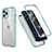 Silicone Matte Finish and Plastic Back Cover Case 360 Degrees R05 for Apple iPhone 12 Pro Max Matcha Green