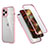 Silicone Matte Finish and Plastic Back Cover Case 360 Degrees R05 for Apple iPhone 12 Pro Max Pink