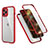 Silicone Matte Finish and Plastic Back Cover Case 360 Degrees R05 for Apple iPhone 12 Pro Red