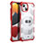 Silicone Matte Finish and Plastic Back Cover Case 360 Degrees U02 for Apple iPhone 14 Red