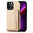 Silicone Matte Finish and Plastic Back Cover Case 360 Degrees U05 for Apple iPhone 13 Pro Max Gold