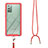 Silicone Matte Finish and Plastic Back Cover Case 360 Degrees with Lanyard Strap for Samsung Galaxy Note 20 5G